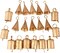 Set of 20 Christmas Bells for Decoration - Small Jingle Bells, Witch Bells, and Indian Tin Bells for Rustic Chimes and Christmas Tree Crafts